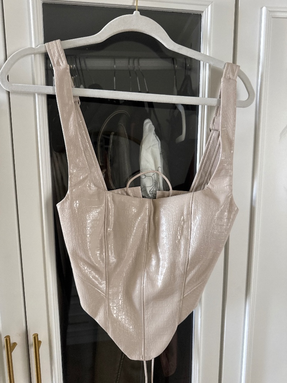 Naked wardrobe faux croc leather pant set